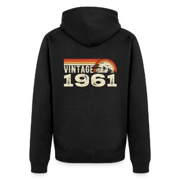 Vintage 1961 Cadeau Anniversaire 1961 Rétro 1961 - Veste à capuche bio Premium Unisexe - noir - Dos - Nico (187cm)
