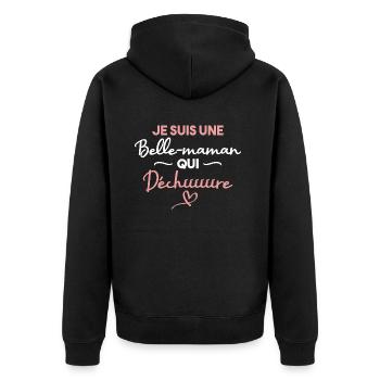 Je suis une belle maman qui déchire - Veste à capuche bio Premium Unisexe - noir - Dos - Nico (187cm)