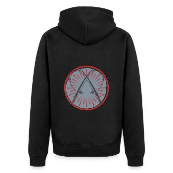 Angelrute Angel Design Angler Angeln Anglerin - Unisex Premium Bio Zip Hoodie - Schwarz - Hinten - Nico (187cm)
