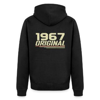 Né en 1967 Vintage 1967 Anniversaire Rétro 1967 - Veste à capuche bio Premium Unisexe - noir - Dos - Nico (187cm)