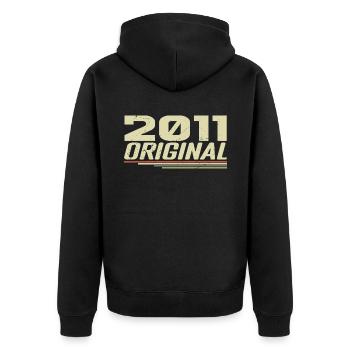 Né en 2011 Vintage 2011 Anniversaire Rétro 2011 - Veste à capuche bio Premium Unisexe - noir - Dos - Nico (187cm)