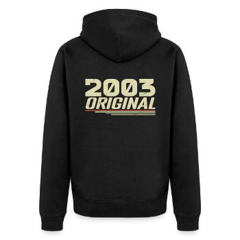 Né en 2003 Vintage 2003 Anniversaire Rétro 2003 - Veste à capuche bio Premium Unisexe - noir - Dos - Nico (187cm)