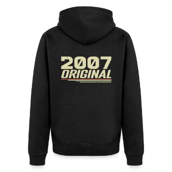 Né en 2007 Vintage 2007 Anniversaire Rétro 2007 - Veste à capuche bio Premium Unisexe - noir - Dos - Nico (187cm)