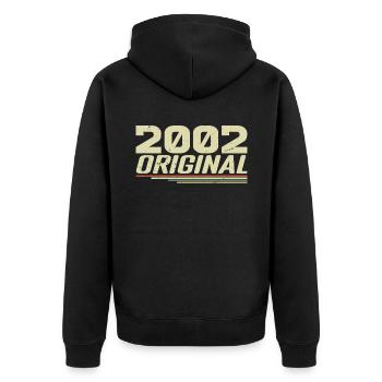 Né en 2002 Vintage 2002 Anniversaire Rétro 2002 - Veste à capuche bio Premium Unisexe - noir - Dos - Nico (187cm)