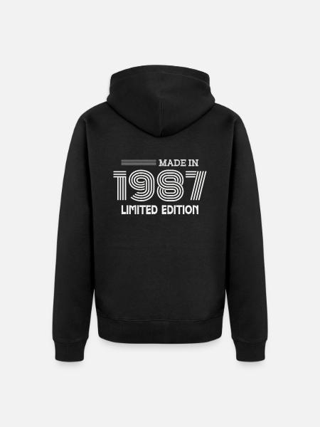 1987 Birthday Gift Idea 1987 - Unisex Premium Organic Zip Hoodie - black