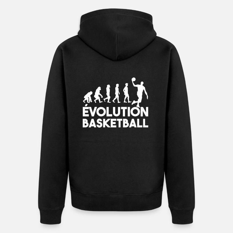 Évolution basketball - Veste à capuche bio Premium Unisexe - noir