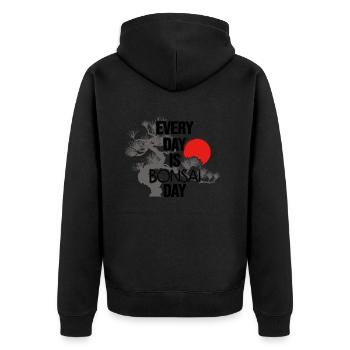 bonsai yamadori bonsai garden nebari bonsai tree - Unisex Premium Organic Zip Hoodie - black - Back - Nico (187cm)
