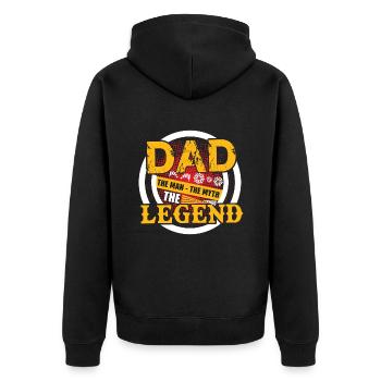 Cadeau papa père Fête des pères Fête des pères cadeau lege - Veste à capuche bio Premium Unisexe - noir - Dos - Nico (187cm)