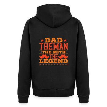 Cadeau papa père Fête des pères Fête des pères cadeau lege - Veste à capuche bio Premium Unisexe - noir - Dos - Nico (187cm)