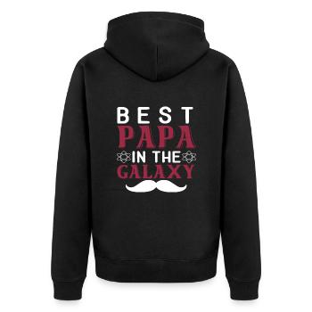Bester Vater in der Galaxie - Unisex Premium Bio Zip Hoodie - Schwarz - Hinten - Nico (187cm)