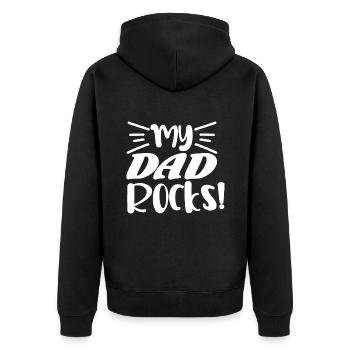 My dad rocks - Unisex Premium Organic Zip Hoodie - black - Back - Nico (187cm)
