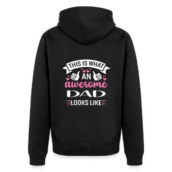 This i what an awesome dad looks like - Unisex Premium Organic Zip Hoodie - black - Back - Nico (187cm)