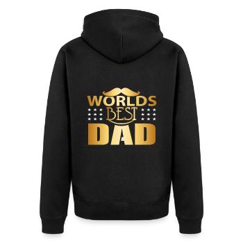 Der beste Vater der Welt - der beste Vater der Welt - - Unisex Premium Bio Zip Hoodie - Schwarz - Hinten - Nico (187cm)