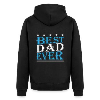 Bester Vater aller Zeiten - Unisex Premium Bio Zip Hoodie - Schwarz - Hinten - Nico (187cm)