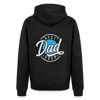 Bester Vater aller Zeiten - Unisex Premium Bio Zip Hoodie - Schwarz - Hinten - Nico (187cm)