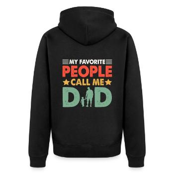 Dad - Father's Day - Men's Day - Gift - Unisex Premium Organic Zip Hoodie - black - Back - Nico (187cm)