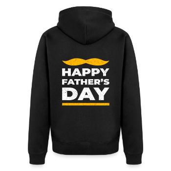 Vatertag - Unisex Premium Bio Zip Hoodie - Schwarz - Hinten - Nico (187cm)