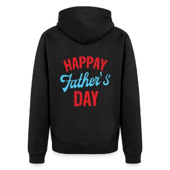 Vatertag - Unisex Premium Bio Zip Hoodie - Schwarz - Hinten - Nico (187cm)