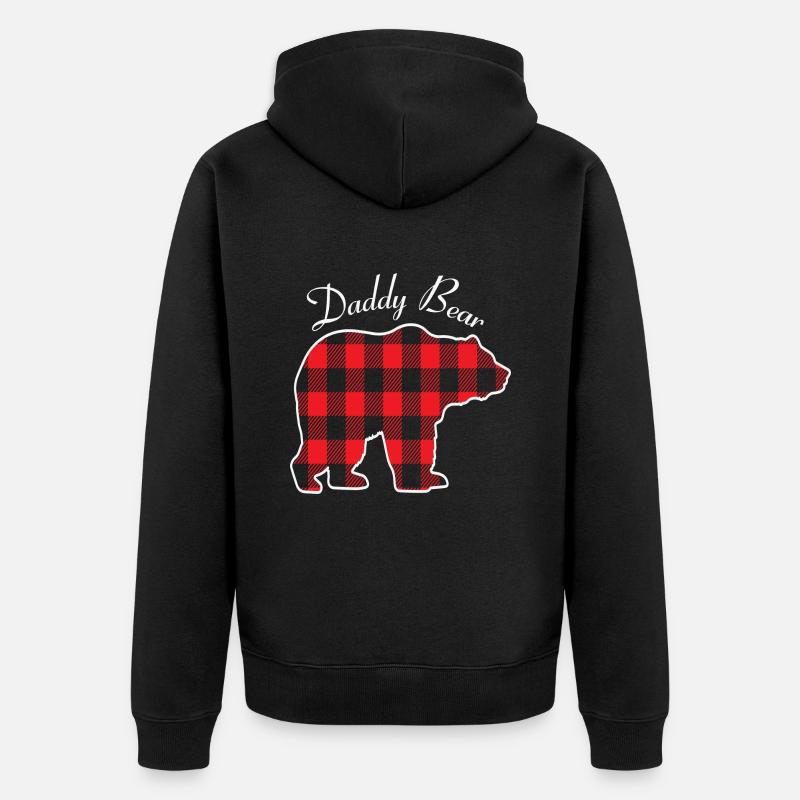 DADDY BEAR - Unisex Premium Bio Zip Hoodie - Schwarz