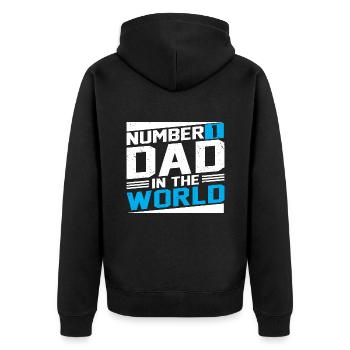 no1 papa du monde - Veste à capuche bio Premium Unisexe - noir - Dos - Nico (187cm)