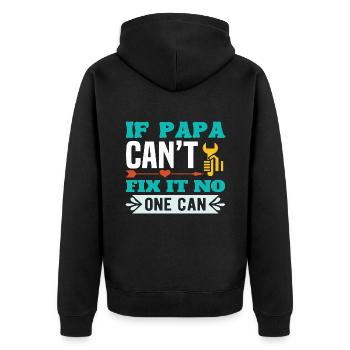 Hommes si Papa ne peut pas réparer Papa Cadeau - Veste à capuche bio Premium Unisexe - noir - Dos - Nico (187cm)