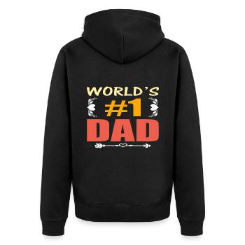 no1 papa du monde - Veste à capuche bio Premium Unisexe - noir - Dos - Nico (187cm)