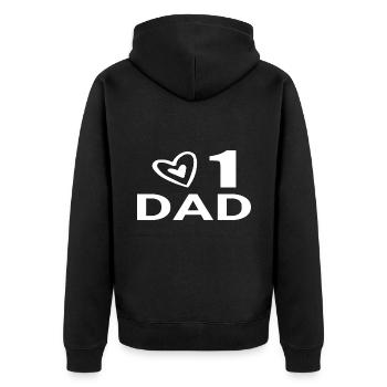 no1 papa du monde - Veste à capuche bio Premium Unisexe - noir - Dos - Nico (187cm)