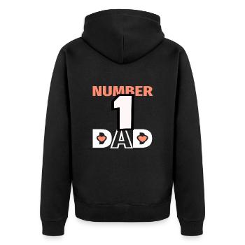 no1 papa du monde - Veste à capuche bio Premium Unisexe - noir - Dos - Nico (187cm)