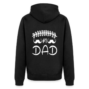 no1 papa du monde - Veste à capuche bio Premium Unisexe - noir - Dos - Nico (187cm)