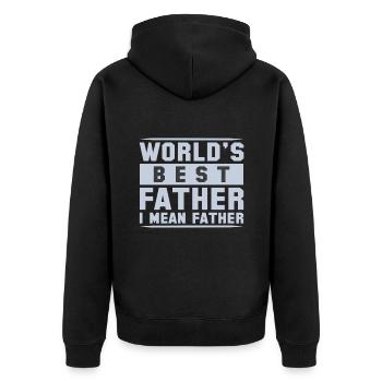 Weltweit bester Farter Mid-Range Dad- Funny Dads - Unisex Premium Bio Zip Hoodie - Schwarz - Hinten - Nico (187cm)