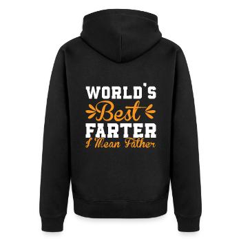 Weltweit bester Farter Mid-Range Dad- Funny Dads - Unisex Premium Bio Zip Hoodie - Schwarz - Hinten - Nico (187cm)