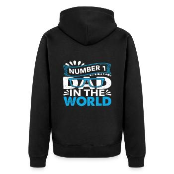 no1 papa du monde - Veste à capuche bio Premium Unisexe - noir - Dos - Nico (187cm)