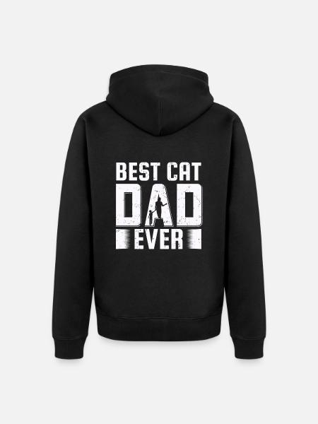 Vater der Katze - Unisex Premium Bio Zip Hoodie - Schwarz