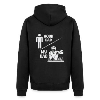 Vater - Vater - Vater - mein Vater - Unisex Premium Bio Zip Hoodie - Schwarz - Hinten - Nico (187cm)