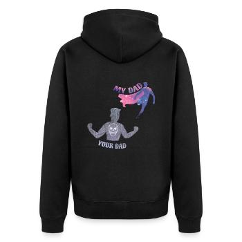 Vater - Vater - Vater - mein Vater - Unisex Premium Bio Zip Hoodie - Schwarz - Hinten - Nico (187cm)