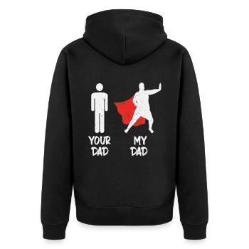 Vater - Vater - Vater - mein Vater - Unisex Premium Bio Zip Hoodie - Schwarz - Hinten - Nico (187cm)
