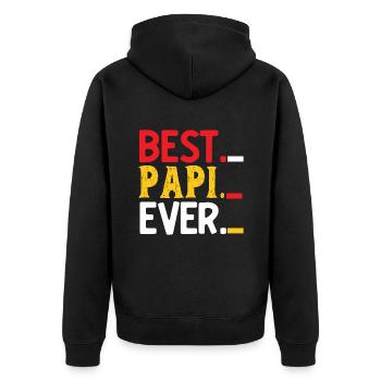 Vater Vater Vater - Unisex Premium Bio Zip Hoodie - Schwarz - Hinten - Nico (187cm)
