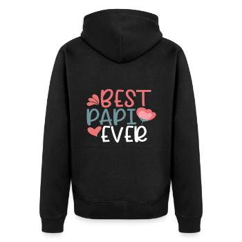 Vater Vater Vater - Unisex Premium Bio Zip Hoodie - Schwarz - Hinten - Nico (187cm)