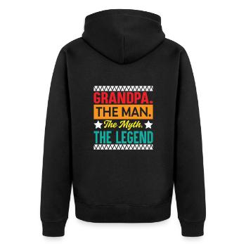 LÉGENDE DE LA MESURE DE GRAND-PÈRE HOMME - Veste à capuche bio Premium Unisexe - noir - Dos - Nico (187cm)
