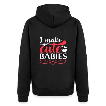 Father's Day dad dad dad dad dad dad dad - Unisex Premium Organic Zip Hoodie - black - Back - Nico (187cm)