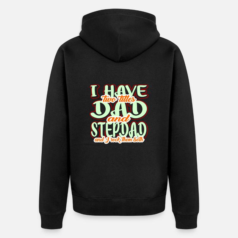 beau-père papa - Veste à capuche bio Premium Unisexe - noir