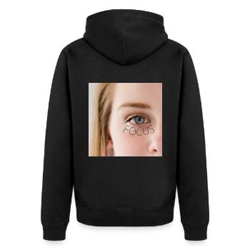 Focus girl - Veste à capuche bio Premium Unisexe - noir - Dos - Nico (187cm)