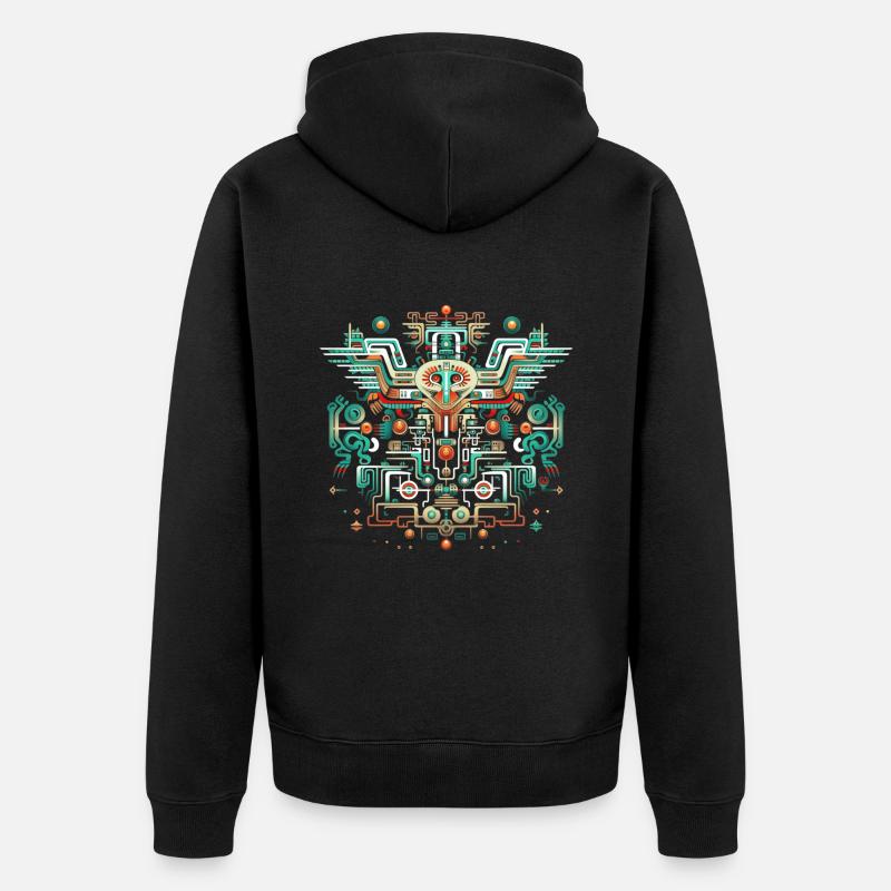 Misticisme aztèque - Veste à capuche bio Premium Unisexe - noir