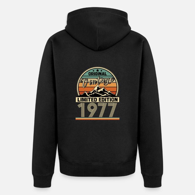 Rétro 1977 - Veste à capuche bio Premium Unisexe - noir