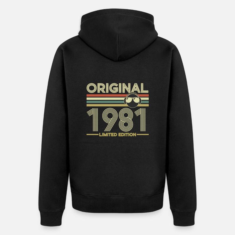 1981 - Unisex Premium Bio Zip Hoodie - Schwarz