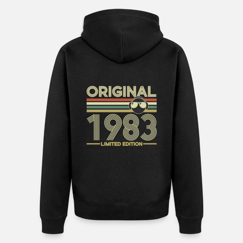 1983 - Veste à capuche bio Premium Unisexe - noir