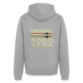 1982 - Veste à capuche bio Premium Unisexe - gris chiné - Dos - Nico (187cm)
