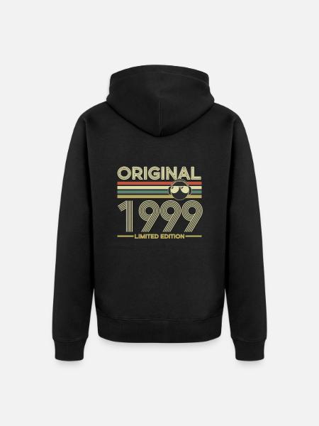 1999 - Unisex Premium Organic Zip Hoodie - black