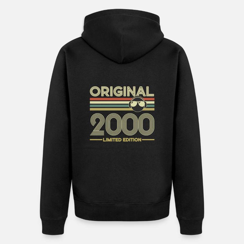 2000 - Unisex Premium Bio Zip Hoodie - Schwarz