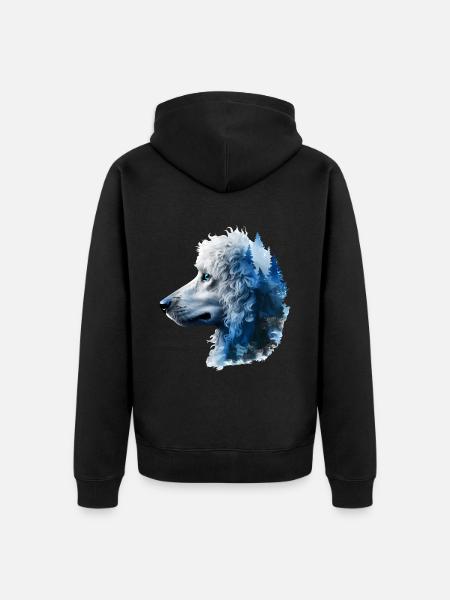 Pudel - Unisex Premium Bio Zip Hoodie - Schwarz